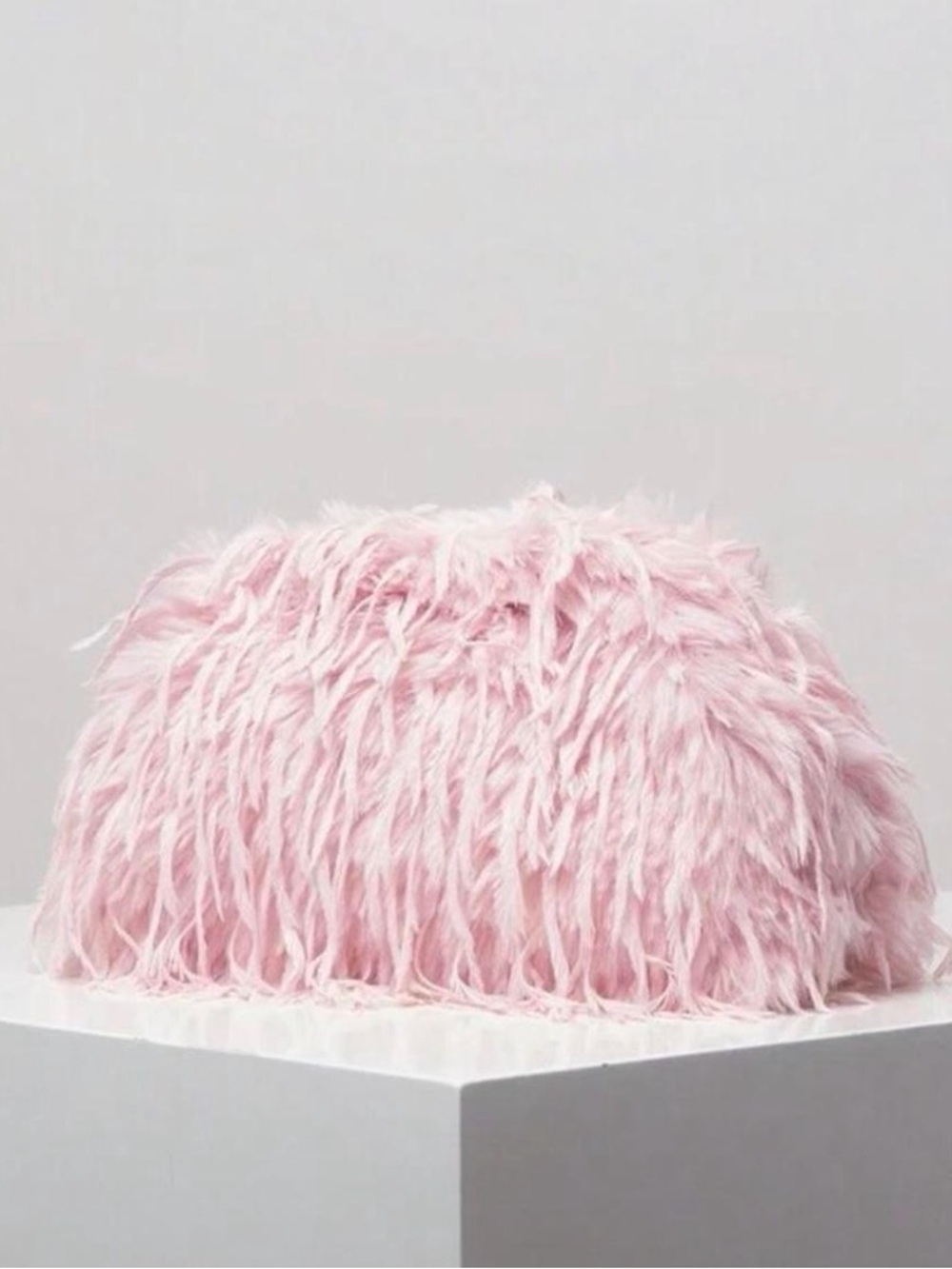 SHEIN Light Pink Faux Fur Fluffy Clutch